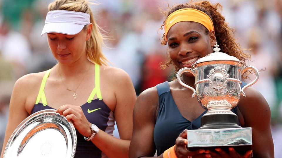 Serena Williams también venció a Maria Sharapova en la final del Abierto de Francia de 2013. (Foto de Clive Brunskill/Getty Images)