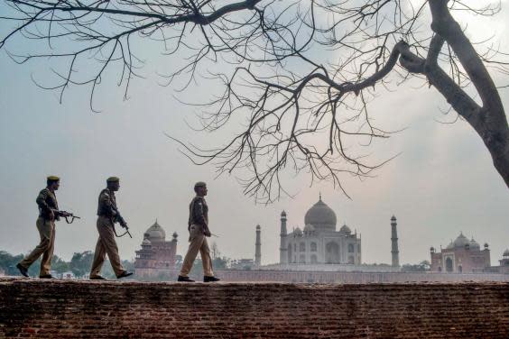 Security has been bolstered across India ahead of Trump's visit (AFP via Getty Images)