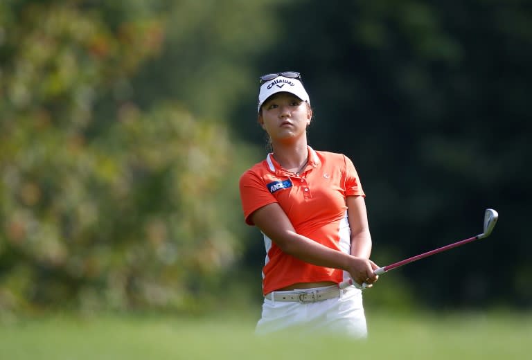 Lydia Ko of New Zealand watches her second shot on the fifth hole during the final round of the Marathon Classic on July 19, 2015 in Sylvania, Ohio