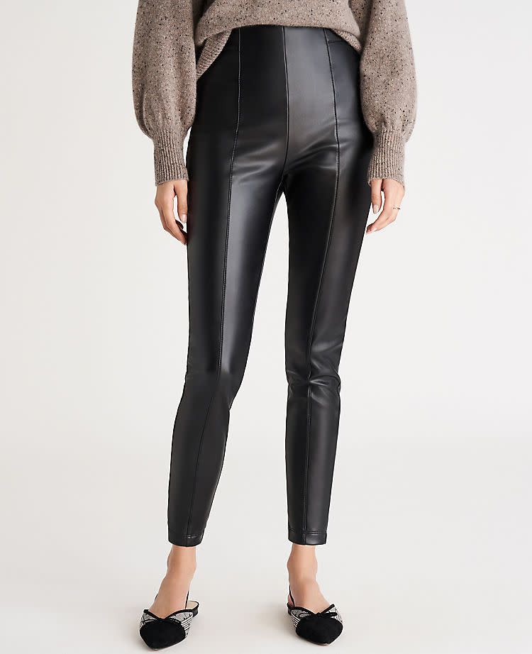 13) The Petite Side Zip Faux Leather Legging