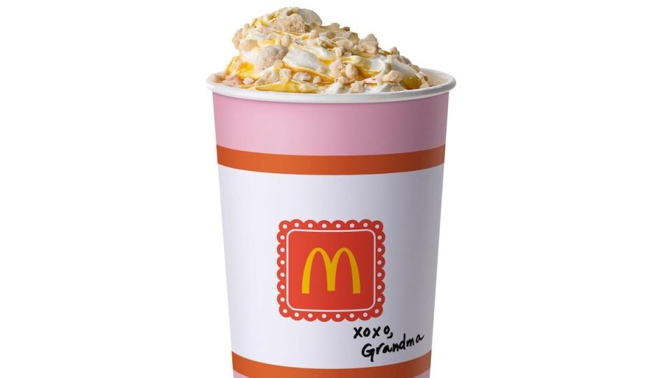 A Grandma McFlurry from McDonald's against a white background