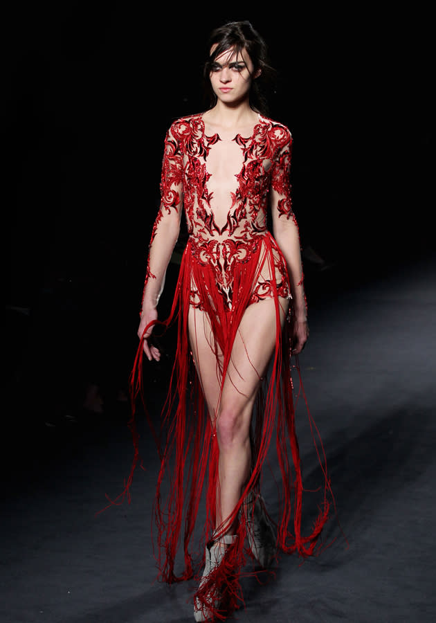 Julien Macdonald showed his runway show at LFW AW13 for the first time in two seasons ©Rex