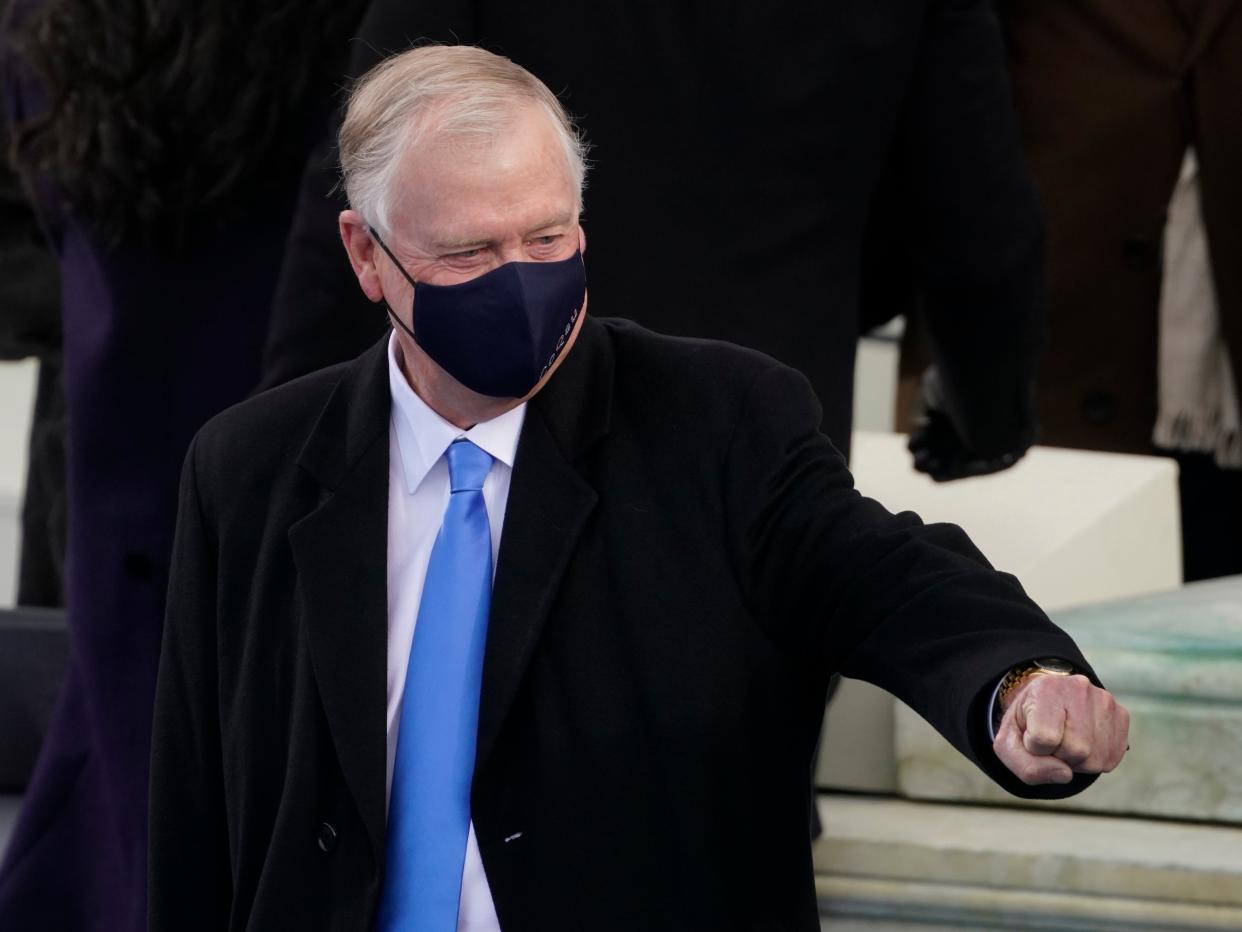 Former Vice President Dan Quayle arrives for the inauguration of President-elect Joe Biden (AP)