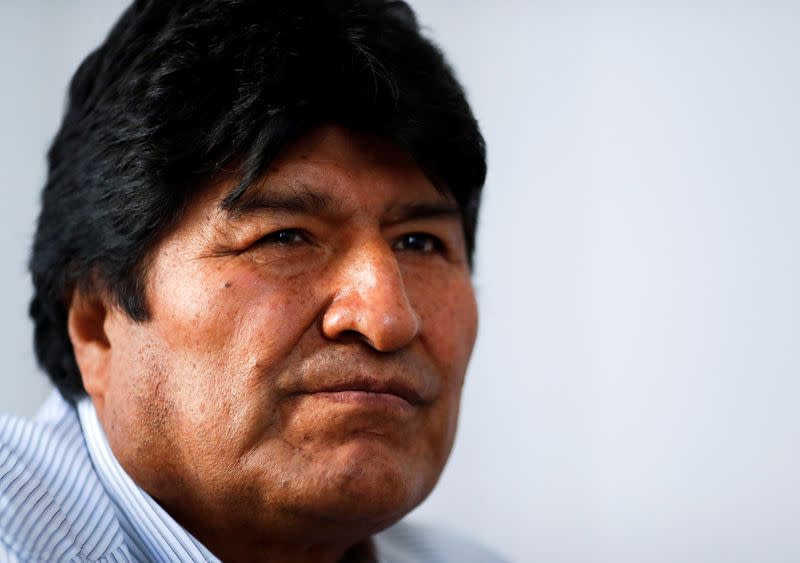 Former Bolivian President Evo Morales looks on during an interview with Reuters, in Buenos Aires