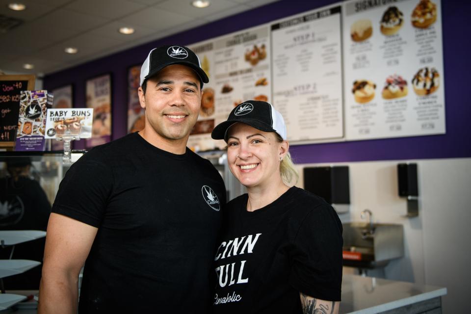Brandon Hanks, 37, and his wife Shawna Hanks, 34, are co-owners of Cinnaholic, a vegan cinnamon roll bakery, at 1928 Skibo Road.