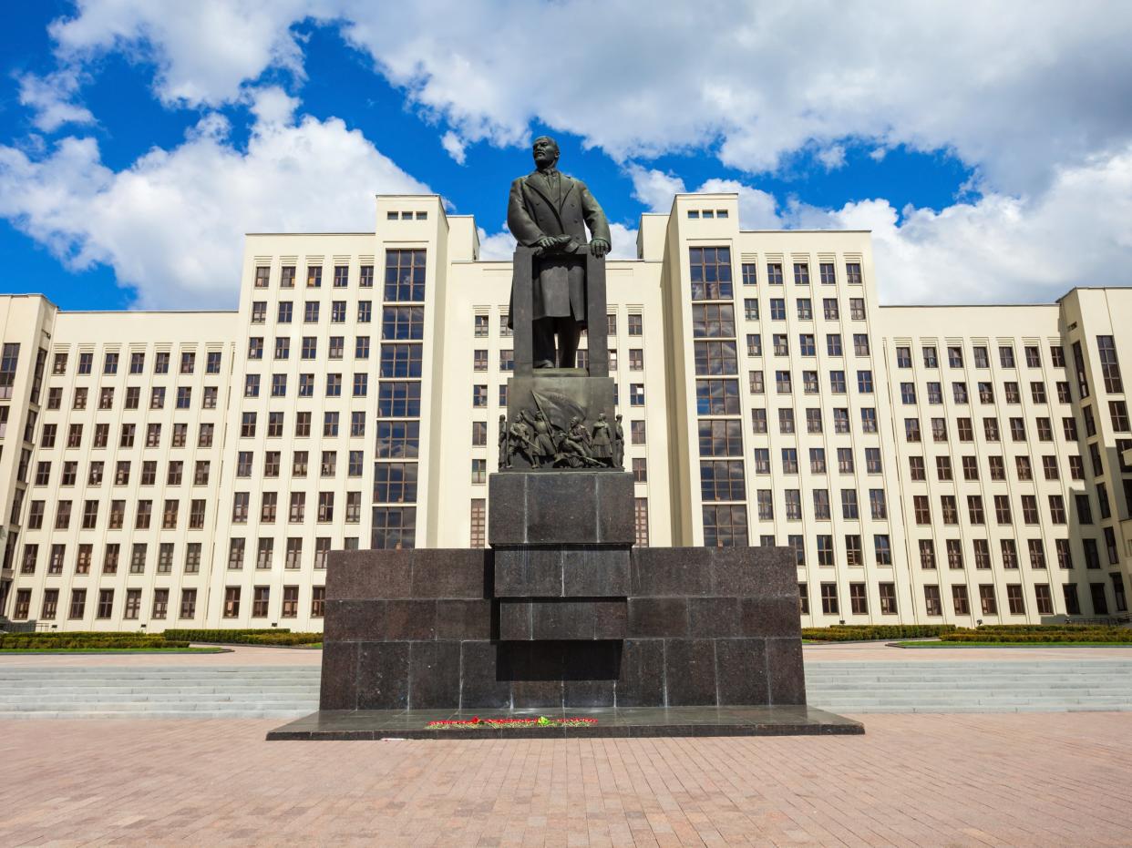 <p>The man was seen on fire near a statue of Lenin by the government headquarters</p> (Getty Images/iStockphoto)