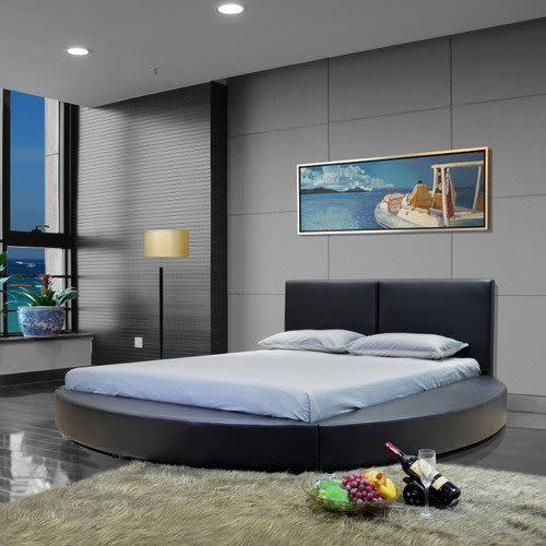 6) Modern Round Platform Bed