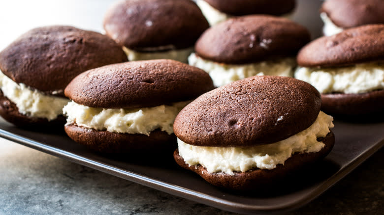 Whoopie Pies on a baking pan