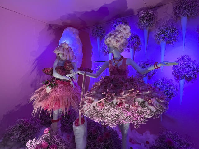 This March 3, 2023, image provided by Jessica Damiano shows a scene from the "Eye Candy," display at the 2023 Philadelphia Flower Show held at the Pennsylvania Convention Center in Philadelphia. (Jessica Damiano via AP)