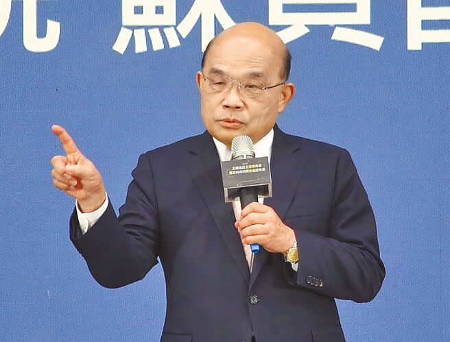 行政院長蘇貞昌（見圖）9日出席「2022年度全國資訊主管聯席會暨政府資料開放頒獎典禮」。（趙雙傑攝）