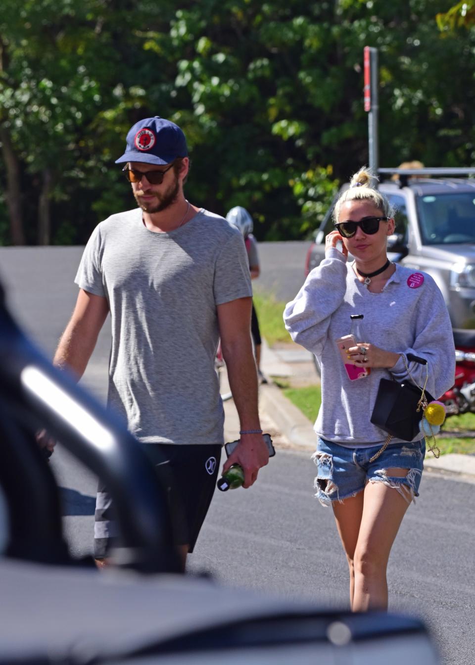 Liam Hemsworth and Miley Cyrus spotted on April 29, 2016 in Byron Bay, Australia.