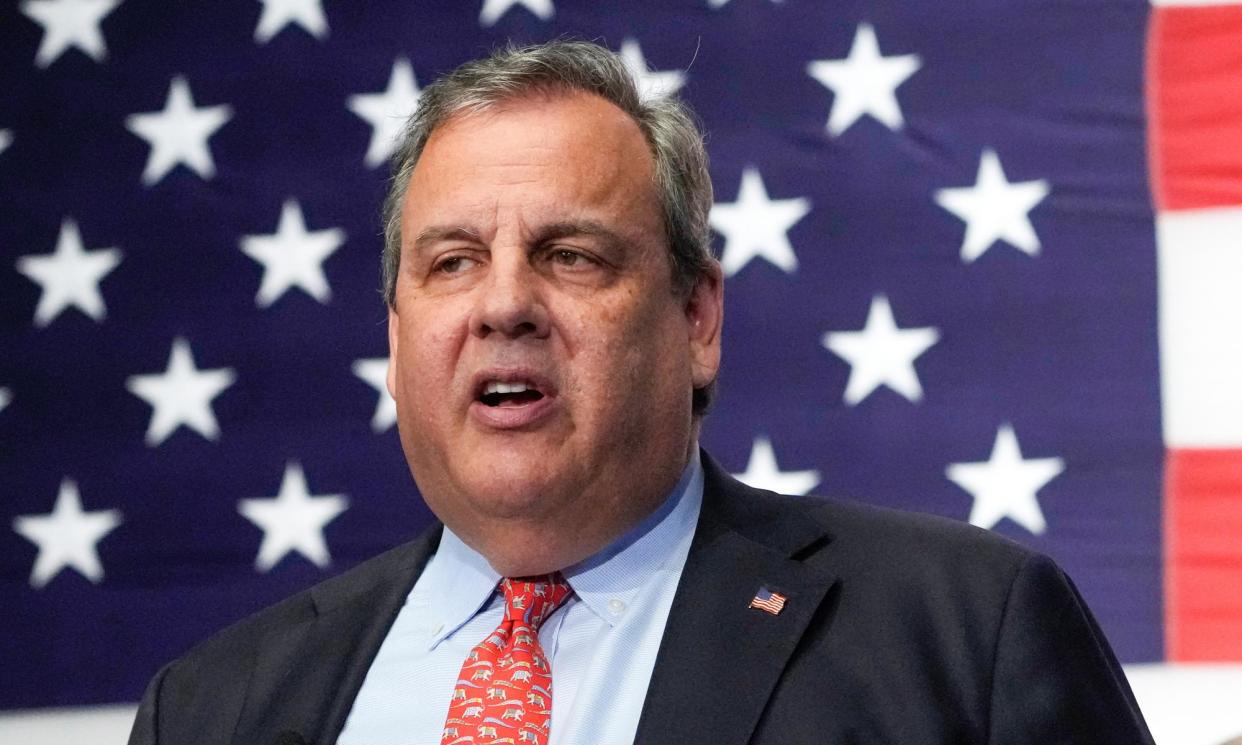 <span>Chris Christie, the former New Jersey governor, speaks during a gathering, on 6 June 2023.</span><span>Photograph: Charles Krupa/AP</span>