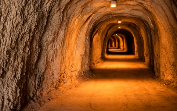 A tunnel at an underground mine.