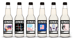 The soda bottles allow eligible citizens to register to vote, check their current registration status, and find information on voting guidelines and state registration deadlines from their smartphones – all while knocking back a bottle of Jones Cream Soda.