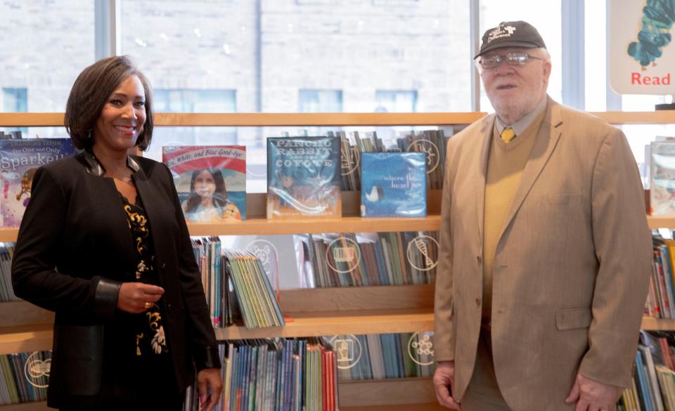 Andrea Morehead and her father recently wrote a children's book together titled "The Brightest Star." Photographed Tuesday, Feb. 15, 2022, at the Central Library of Indianapolis in Indianapolis. 