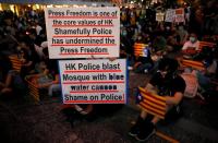 Anti-government demonstrators protest in Hong Kong