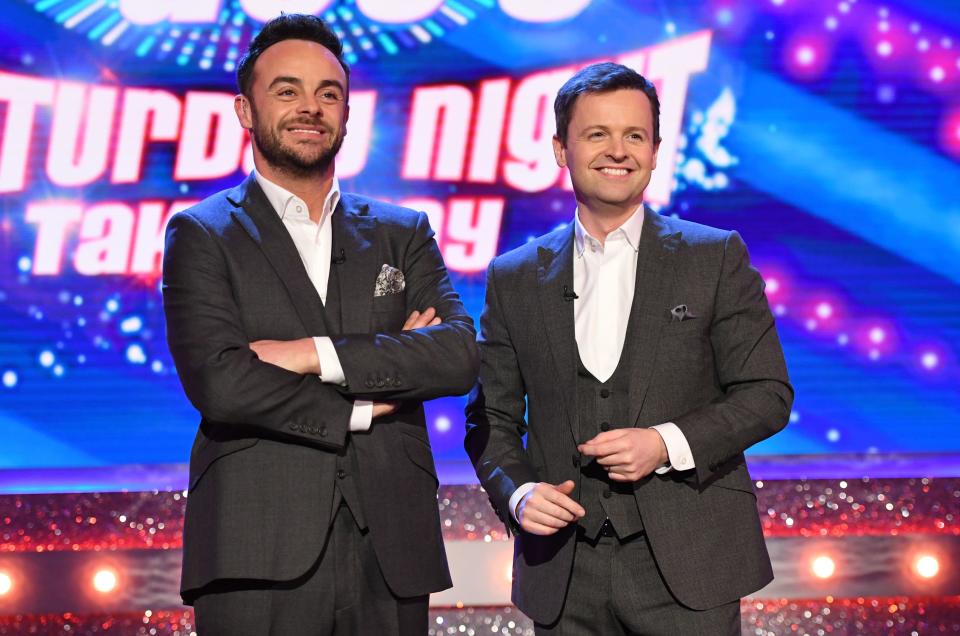 Ant and Dec during Saturday Night Takeaway. (Getty)