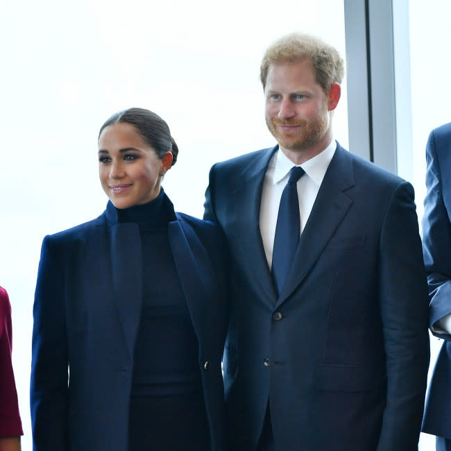 Los duques de Sussex durante su visita al One World Trade Center credit:Bang Showbiz