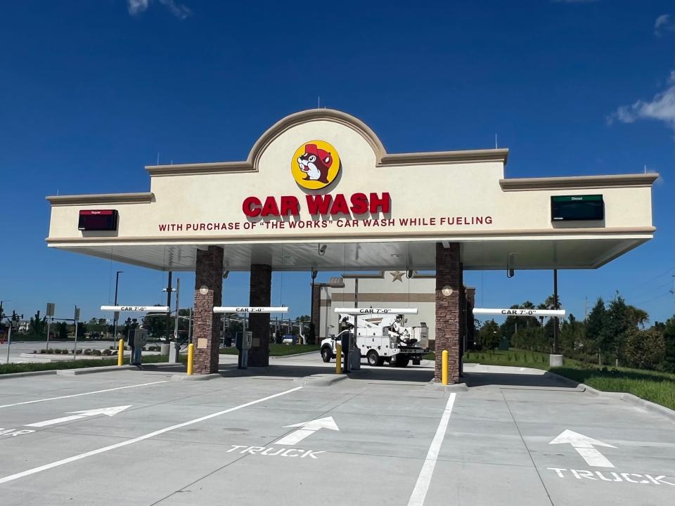 Construction is nearing completion on a Buc-ee's Car Wash at 1610 Technology Blvd., along the north side of LPGA Boulevard, just east of Interstate 95 Exit 265, in Daytona Beach on Monday, July 1, 2024. The 235-foot car wash tunnel will be the longest in Florida. It is set to open in either mid- or late July. It is next to the 104-pump Buc-ee's gas station/convenience center that opened at 2330 Gateway North Drive in March 2021.