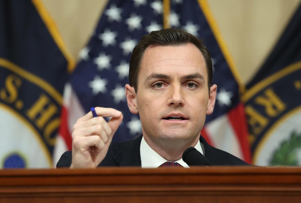 Chairman Mike Gallagher, R-Wis., presides over the first hearing of the U.S. House Select Committee on Strategic Competition between the United States and the Chinese Communist Party, in the Cannon House Office Building on February 28, 2023 in Washington, DC.