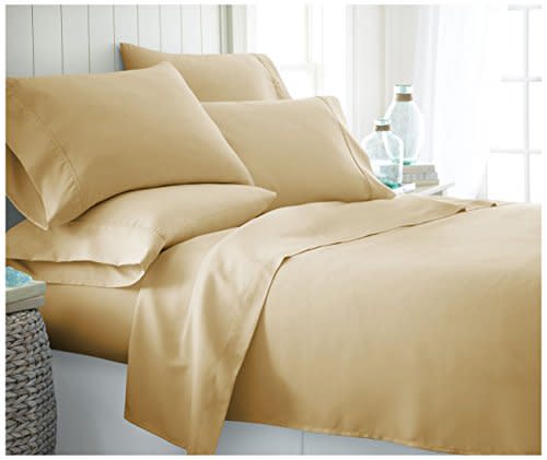 ienjoy Home 6 Piece Bed Sheet Set, Full, Gold