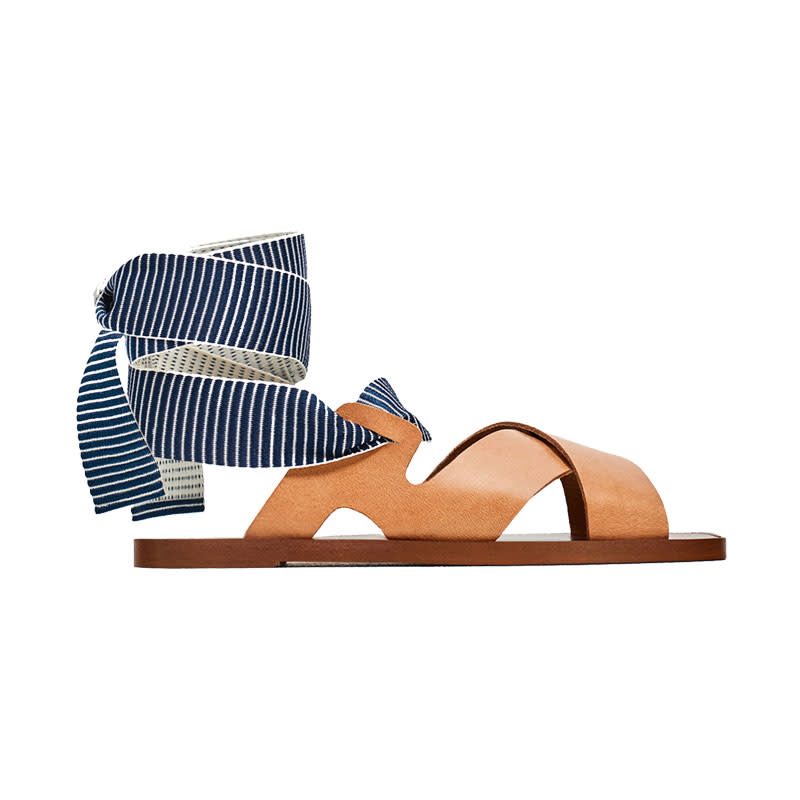 <p><a rel="nofollow noopener" href="https://www.zara.com/us/en/sale/woman/shoes/view-all/leather-slides-with-interchangeable-ribbons-c734178p4329503.html" target="_blank" data-ylk="slk:Leather Slides With Interchangeable Ribbons,;elm:context_link;itc:0;sec:content-canvas" class="link ">Leather Slides With Interchangeable Ribbons,</a> <span><span>$60</span> $40</span></p>