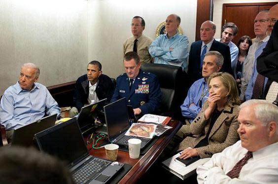 Members of Barack Obama’s national security team in the Situation Room during the operation that killed Osama bin Laden (White House)