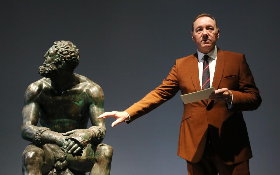 Kevin Spacey surprised visitors to the Palazzo Massimo alle Terme in Rome by reading a poem - Ernesto Ruscio/Getty