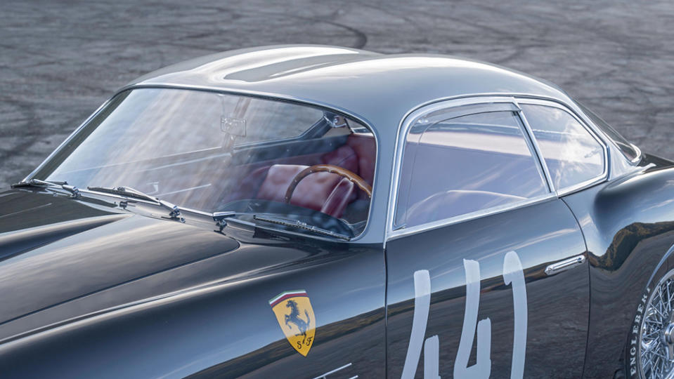 The 1957 Ferrari 250 GT LWB Berlinetta Tour de France Zagato's "double-bubble" roof