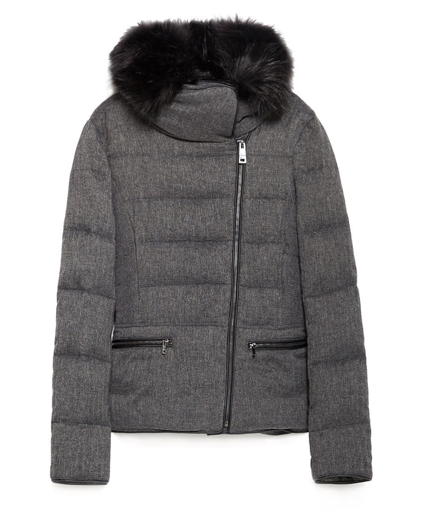 Zara Quilted Feather Coat