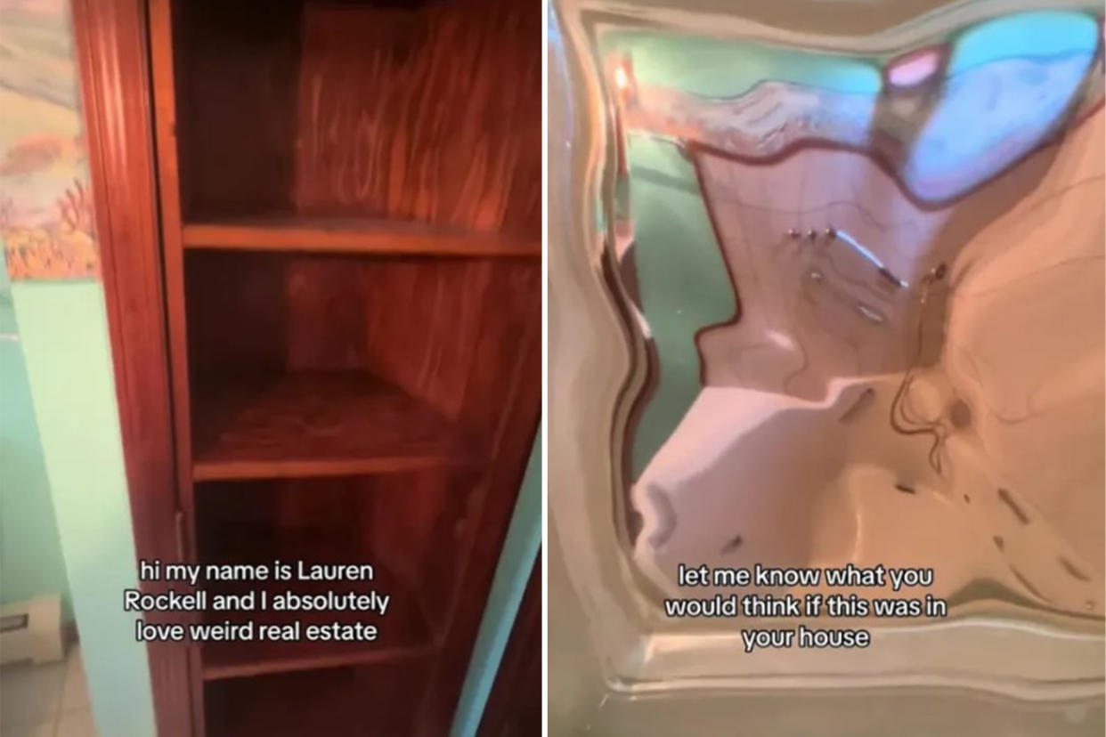 A real estate agent found a creepy hidden room that looks into the bathroom.