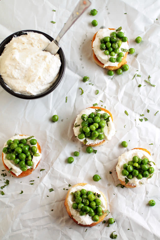 Pea and Mint Crostini