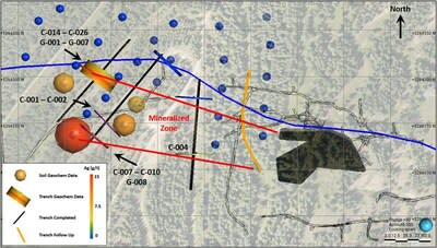 Figure 1 - Plan view of Crown Point trenching (CNW Group/Silver Valley Metals Corp.)