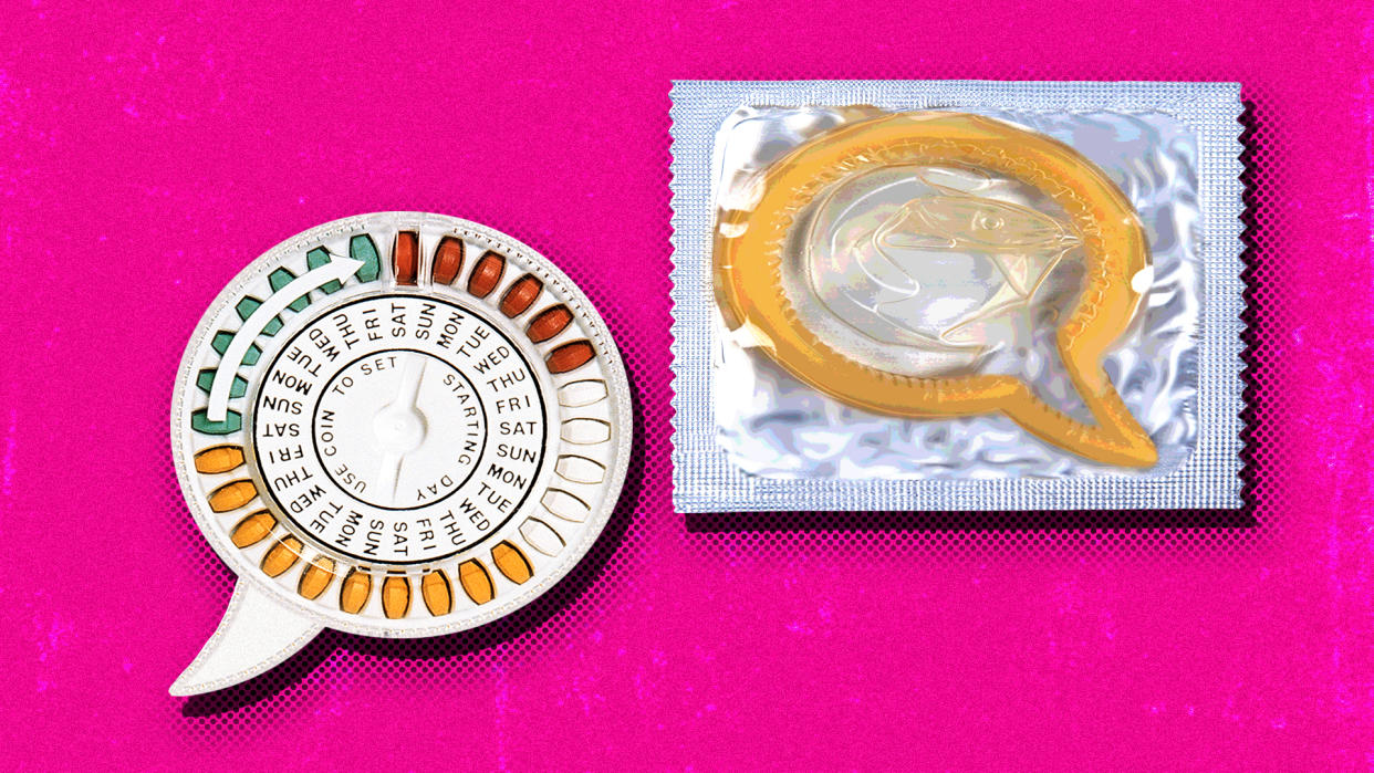 Experts share how to handle the birth control conversation with teens. (Getty; illustration by Victoria Ellis for Yahoo)