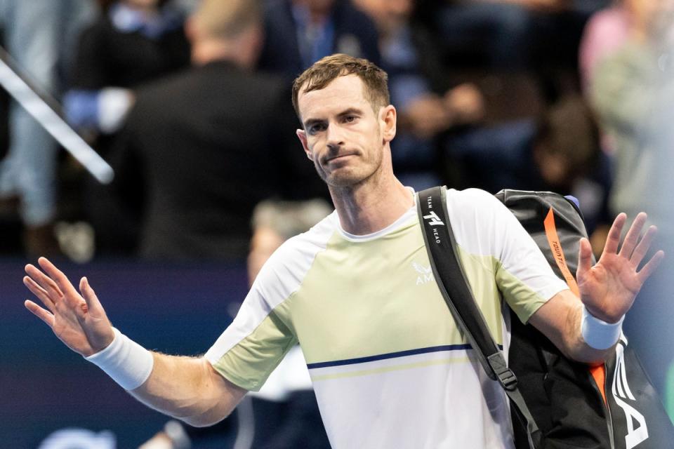 Andy Murray was knocked out of the round of 64 at the Paris Masters (Alexandra Wey/PA) (AP)