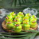 <p>These cupcakes are the perfect spooky treat to celebrate Halloween with! Kids will love decorating these biting plants.</p><p><strong>Recipe: <a href="https://www.goodhousekeeping.com/uk/halloween/a37413676/venus-fly-trap-cupcakes/" rel="nofollow noopener" target="_blank" data-ylk="slk:Venus Fly Trap Cupcakes;elm:context_link;itc:0;sec:content-canvas" class="link ">Venus Fly Trap Cupcakes</a></strong></p>