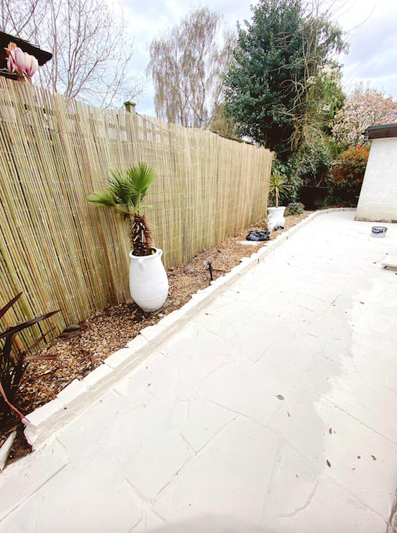 The patio mid-transformation. (Becky Lane @21oakham)