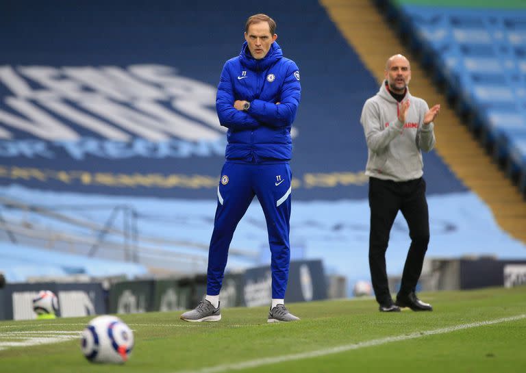 Los técnicos, Thomas Tuchel, de Chelsea, y Pep Guardiola, de Manchester City, son viejos conocidos