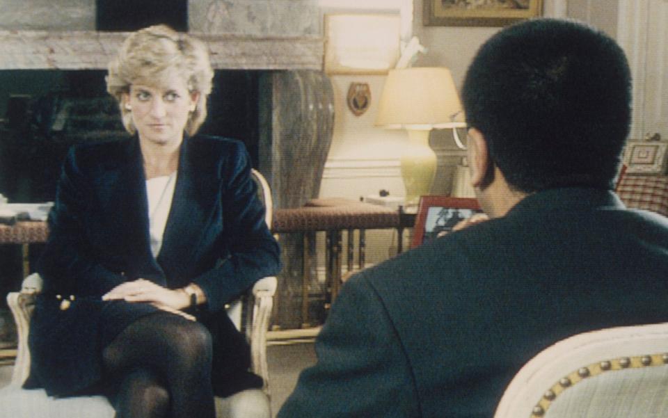 Martin Bashir interviews Princess Diana in Kensington Palace for the television program Panorama.  - Corbis/Getty Images