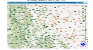 Precipitation totals across Montana for May 1-7, 2024. (Graphic via National Weather Service)