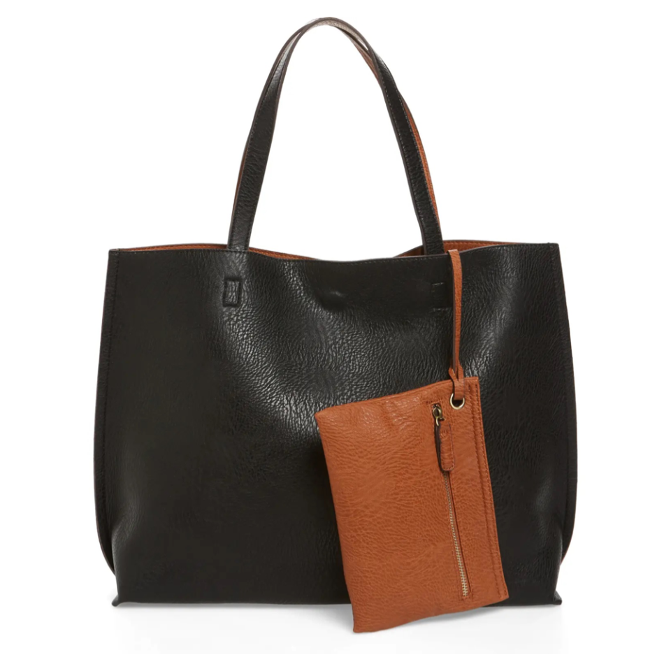 Reversible Faux Leather Tote & Wristlet - Credit: Street Level.