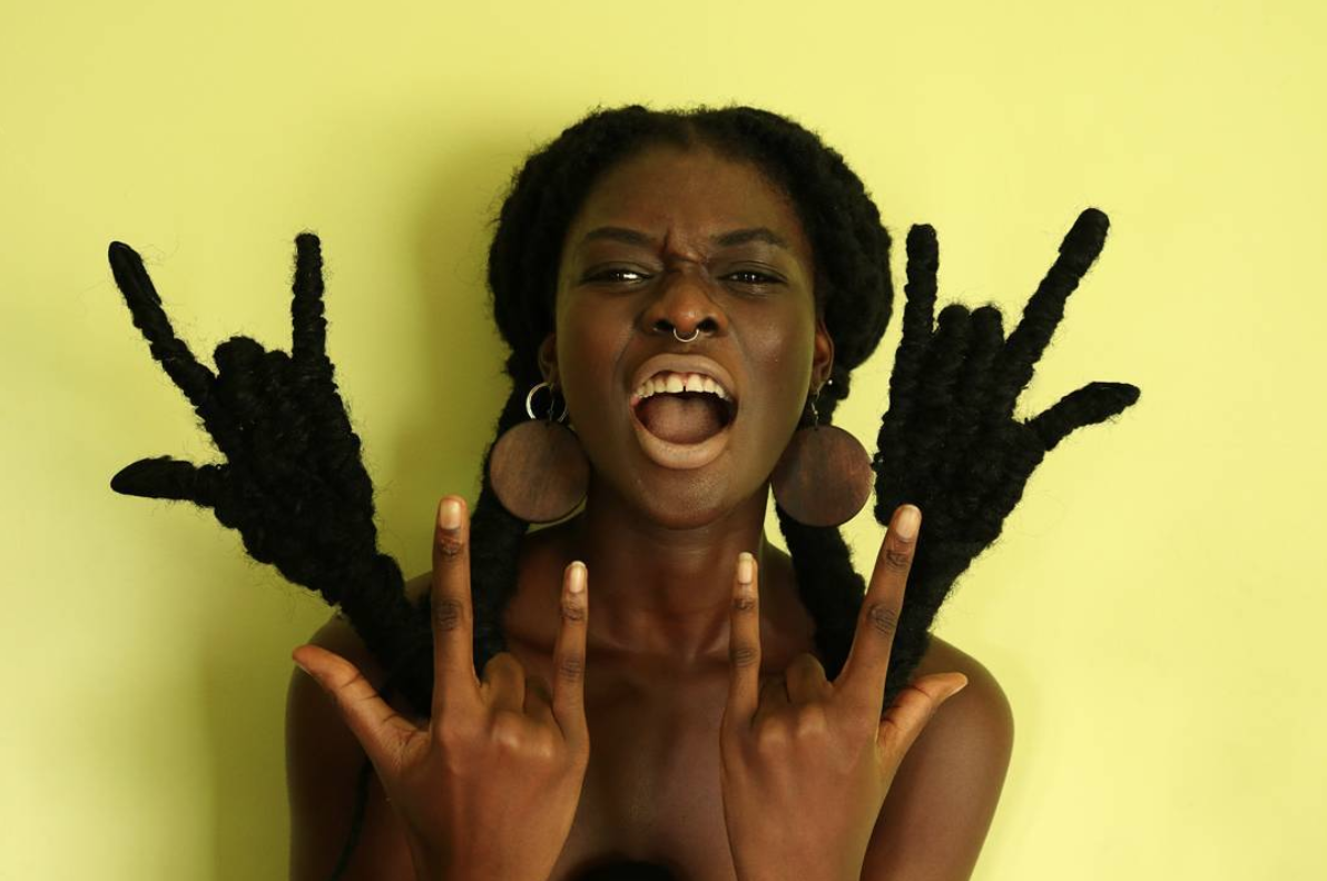 Artist Laetitia Ky creates sculptures using her hair