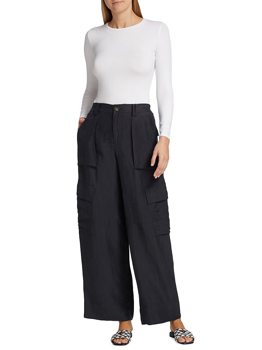 <p><a href="https://go.redirectingat.com?id=74968X1596630&url=https%3A%2F%2Fwww.saksfifthavenue.com%2Fproduct%2FVince-Linen-Blend-Wide-Leg-Cargo-Pants-0400018508299.html&sref=https%3A%2F%2F" rel="nofollow noopener" target="_blank" data-ylk="slk:Shop Now;elm:context_link;itc:0;sec:content-canvas" class="link ">Shop Now</a></p><p>Linen-Blend Wide-Leg Cargo Pants</p><p>saksfifthavenue.com</p><p>$276.50</p>