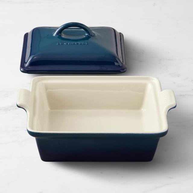 Le Creuset Heritage Stoneware Shallow Square Covered Baking Pan