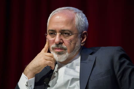 Iranian Foreign Minister Mohammad Javad Zarif speaks at the New York University (NYU) Center on International Cooperation in New York April 29, 2015. REUTERS/Lucas Jackson