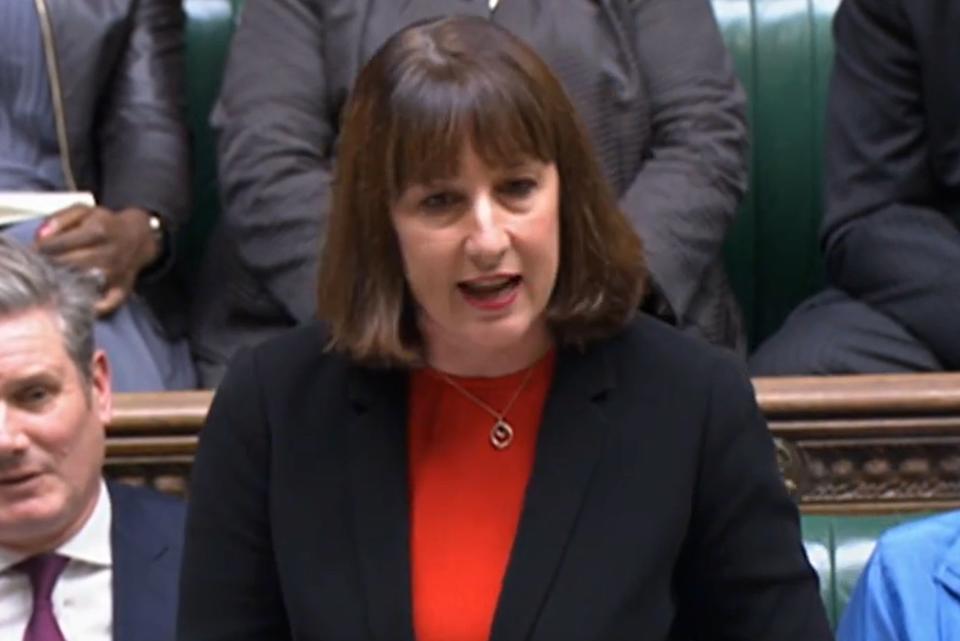 Shadow chancellor Rachel Reeves addressing the House of Commons (PA)