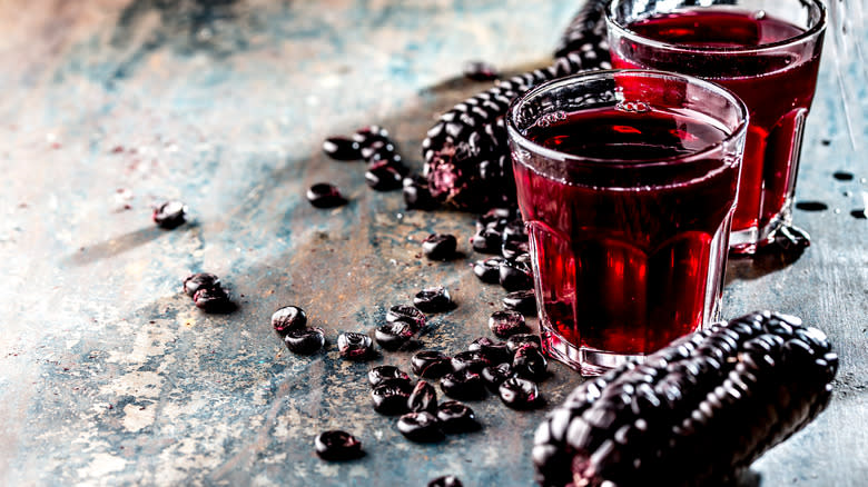 chichada morada glasses and corn