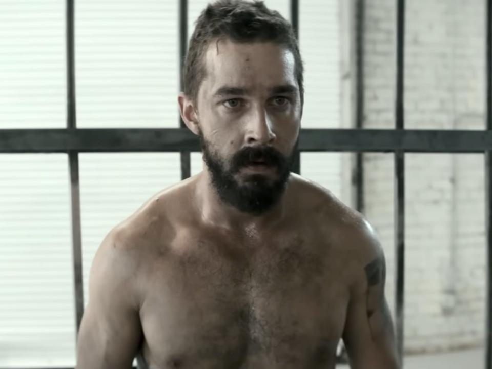 Shia LaBeouf in the music video for "Plastic Heart" by Sia.