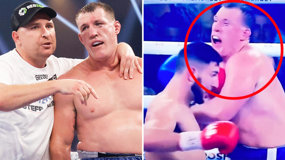 Paul Gallen, pictured here in action against Kris Terzievski.