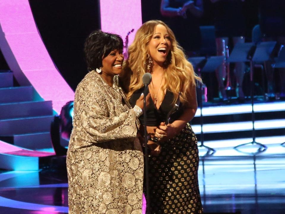 Mariah Carey presented Patti LaBelle with the Living Legend Award during "Black Girls Rock!" in 2013.